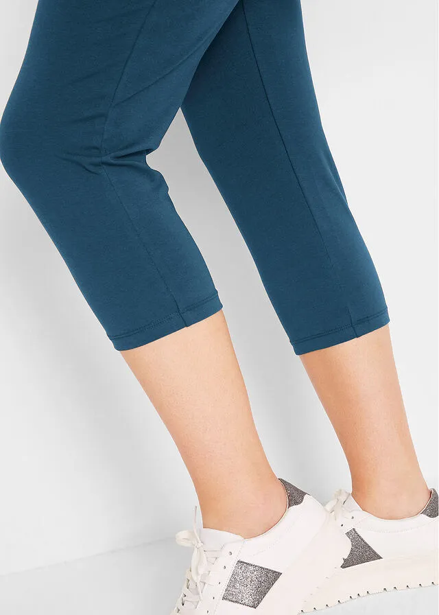 Leggings premamá en longitud capri (2 unidades) Negro-azul oscuro